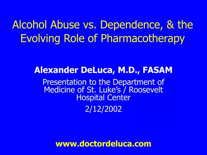 alcohol abuse vs dependence the evolving role of pharmacotherapy