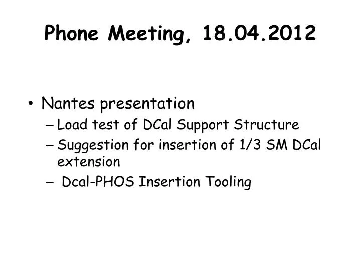 phone meeting 18 04 2012