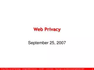 Web Privacy