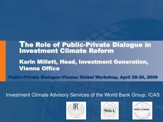 Public-Private Dialogue-Vienna: Global Workshop, April 28-30, 2009