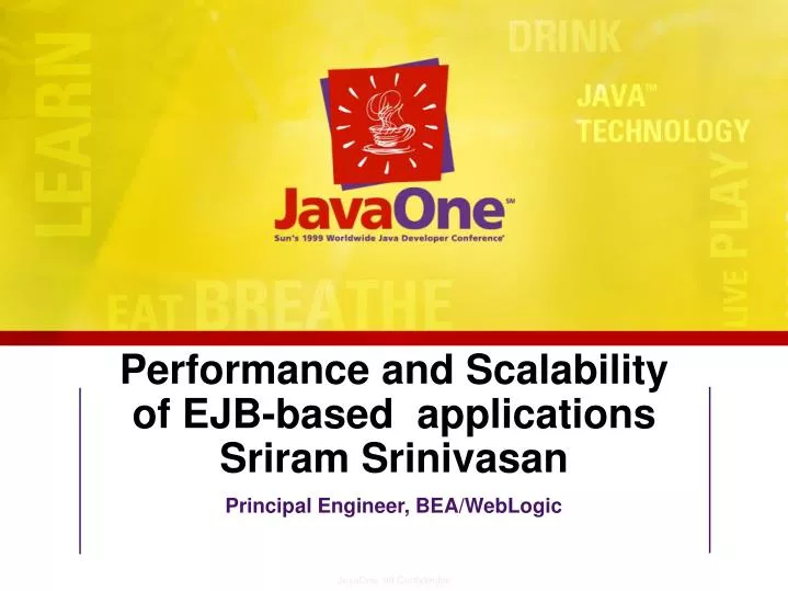 performance and scalability of ejb based applications sriram srinivasan