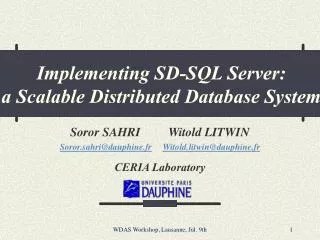Implementing SD-SQL Server: a Scalable Distributed Database System