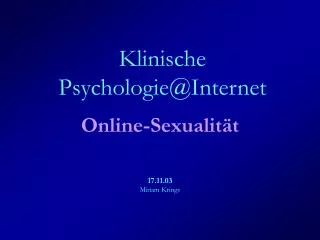 klinische psychologie@internet