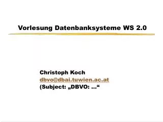 vorlesung datenbanksysteme ws 2 0