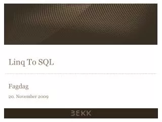 linq to sql