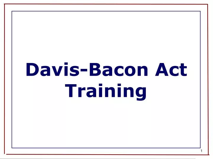 davis bacon act training