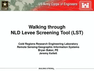 Walking through NLD Levee Screening Tool (LST)