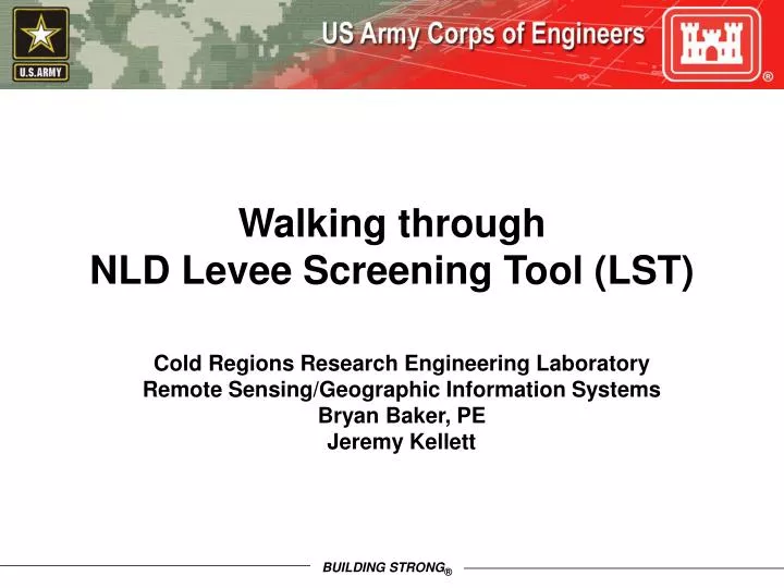 walking through nld levee screening tool lst