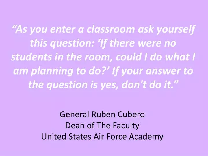 general ruben cubero dean of the faculty united states air force academy