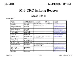 Mid-CRC in Long Beacon