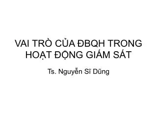 vai tr c a bqh trong ho t ng gi m s t