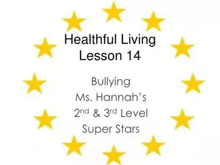 Healthful Living Lesson 14