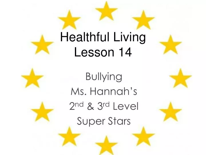 healthful living lesson 14