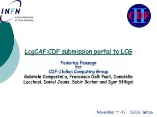 LcgCAF:CDF submission portal to LCG