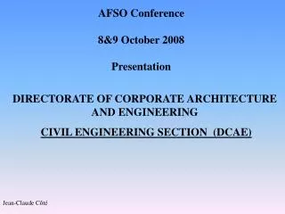 AFSO Conference 8&amp;9 October 2008 Presentation