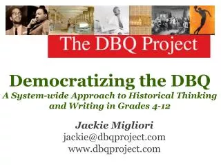 Democratizing the DBQ A System-wide Approach to Historical Thinking and Writing in Grades 4-12