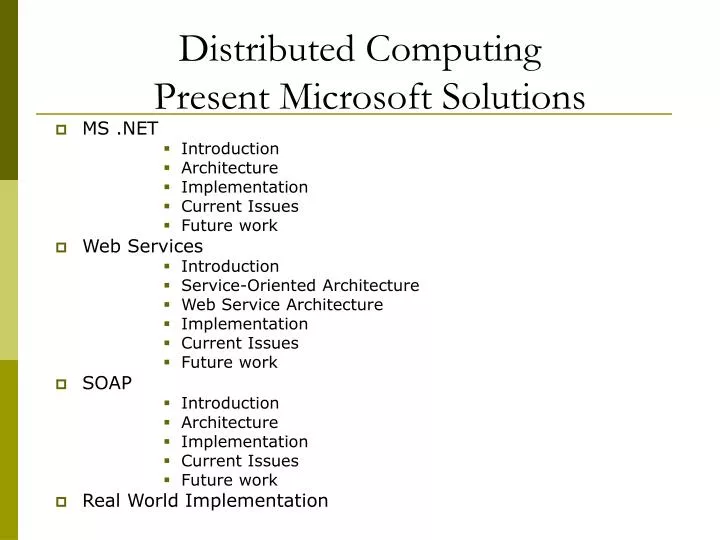 distributed computing present microsoft solutions