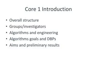 Core 1 Introduction
