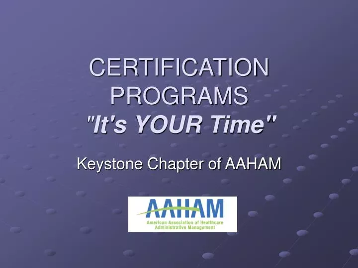 certification programs it s your time