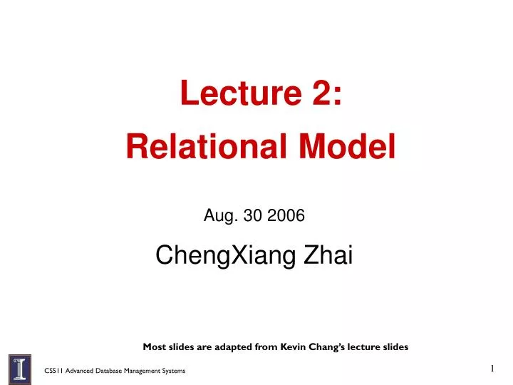 lecture 2 relational model