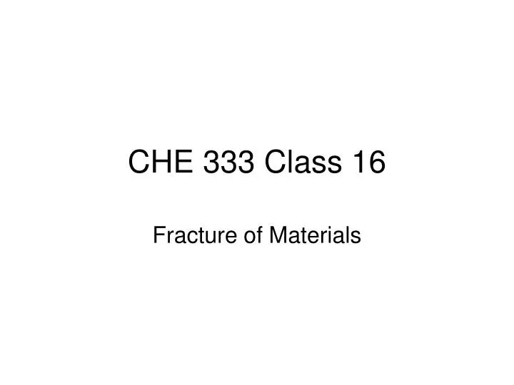 che 333 class 16
