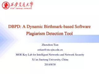 DBPD: A Dynamic Birthmark-based Software Plagiarism Detection Tool