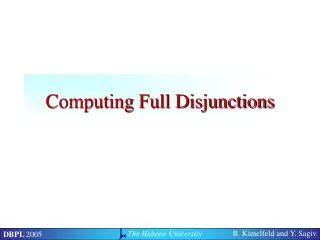 Computing Full Disjunctions