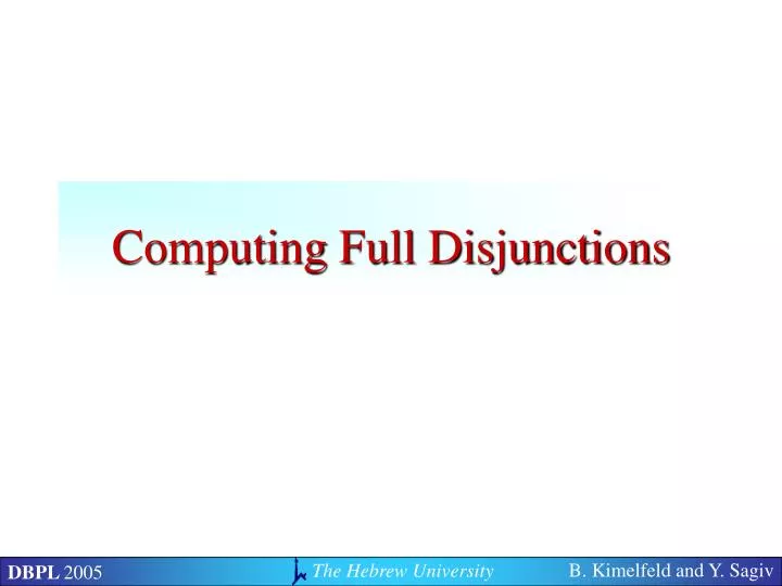 computing full disjunctions