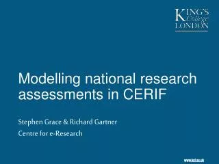 Modelling national research assessments in CERIF