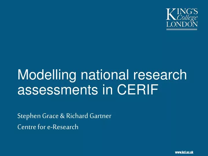 modelling national research assessments in cerif