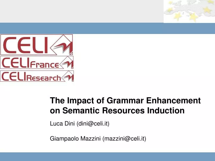 the impact of grammar enhancement on semantic resources induction