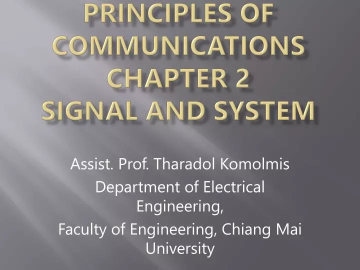 principles of communications chapter 2 signal and system