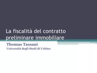 la fiscalit del contratto preliminare immobiliare