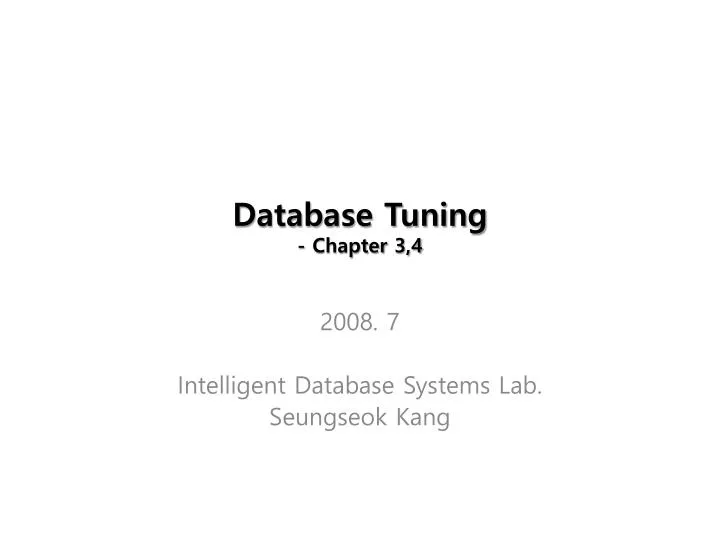 database tuning chapter 3 4