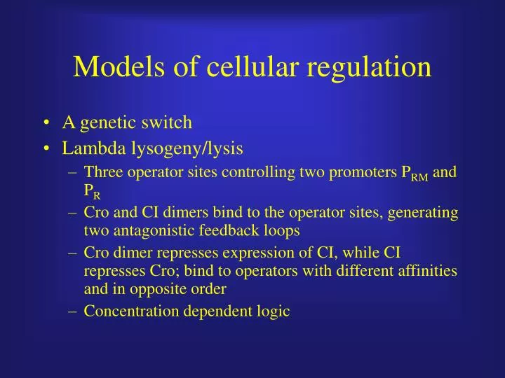 models of cellular regulation
