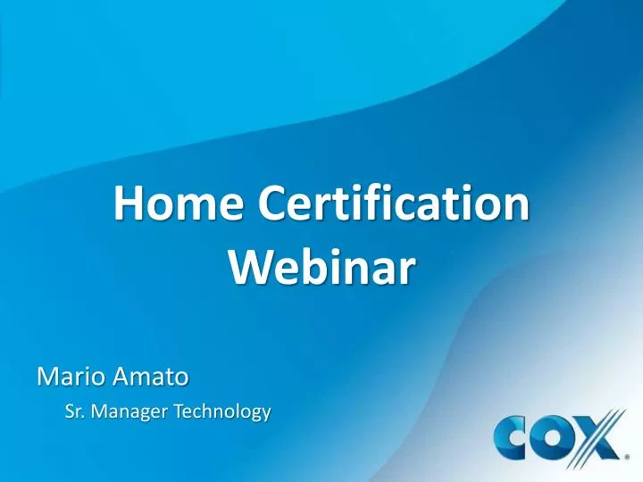 home certification webinar