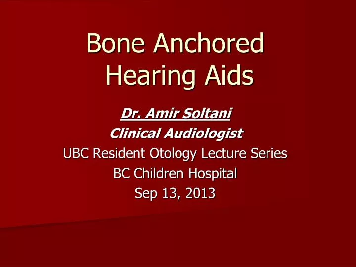 bone anchored hearing aids