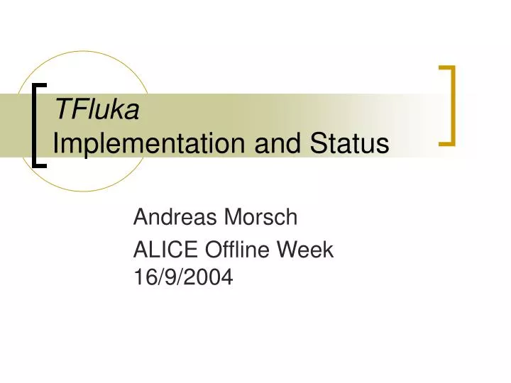 tfluka implementation and status