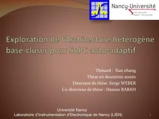 exploration de l architecture h t rog ne bas cluser pour sopc auto adaptif