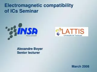 Electromagnetic compatibility of ICs Seminar