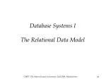 Database Systems I The Relational Data Model - slide 1