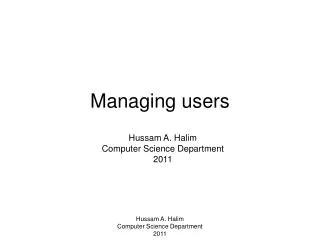 Managing users