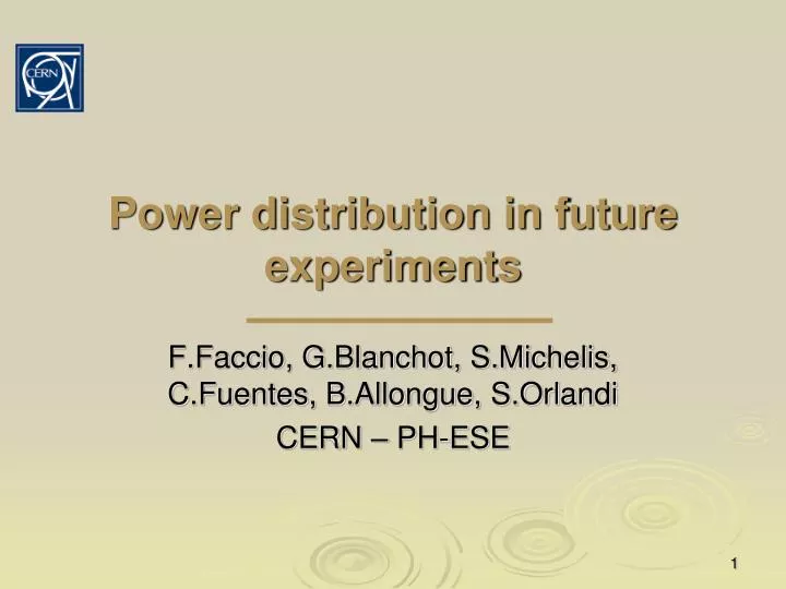 power distribution in future experiments