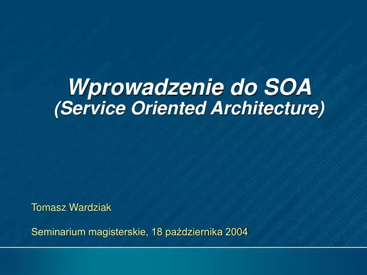 wprowadzenie do s oa service oriented architecture