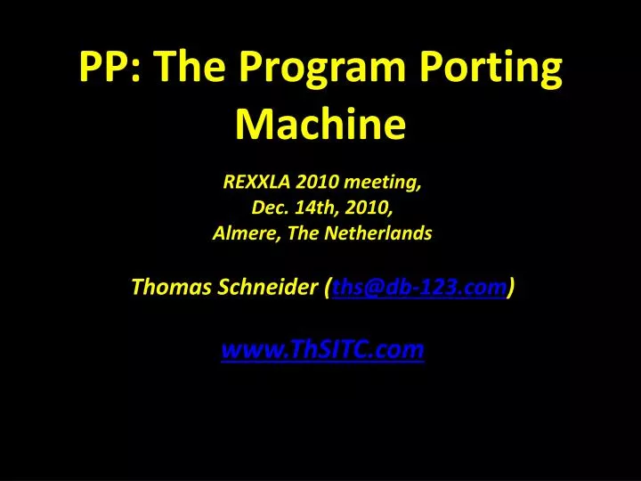 pp the program porting machine