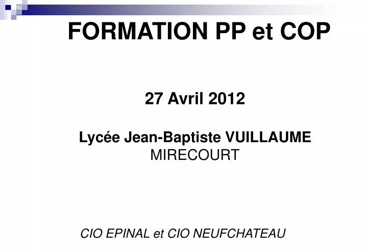 formation pp et cop