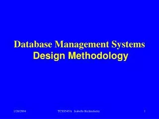Database Management Systems Design Methodology