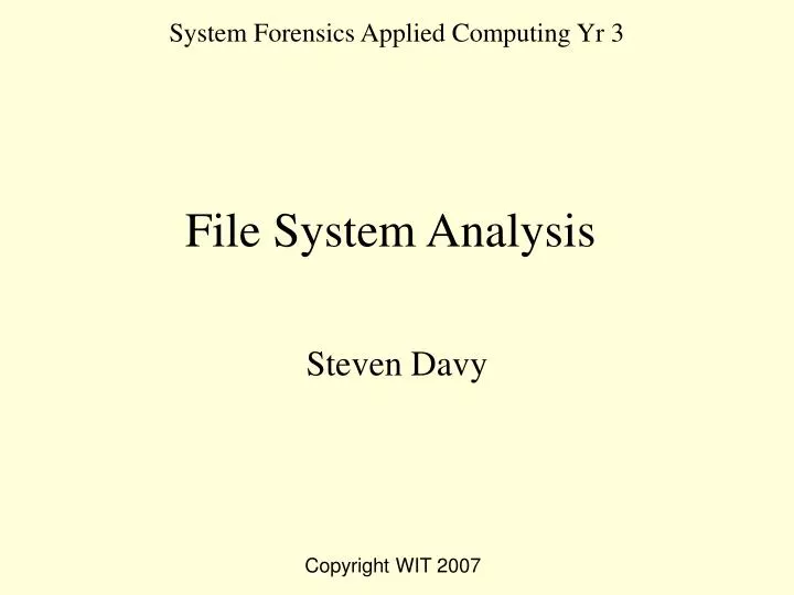 system forensics applied computing yr 3