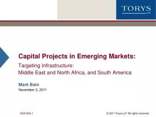 Capital Projects in Emerging Markets: