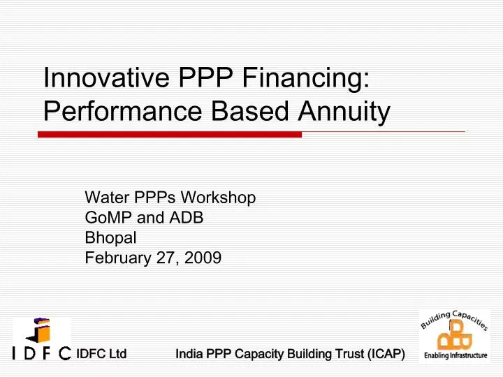 innovative ppp financing performance based annuity